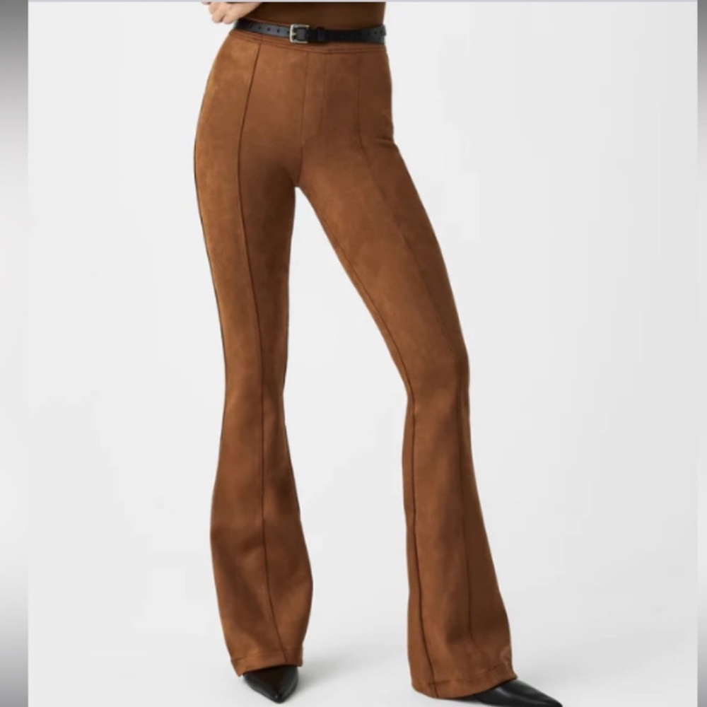NWT Spanx Small Regular length faux suede flare pant